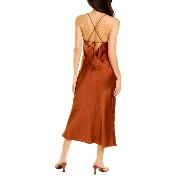 Line & Dot Womens Makena Midi Dress, Orange - Picture 2 of 2